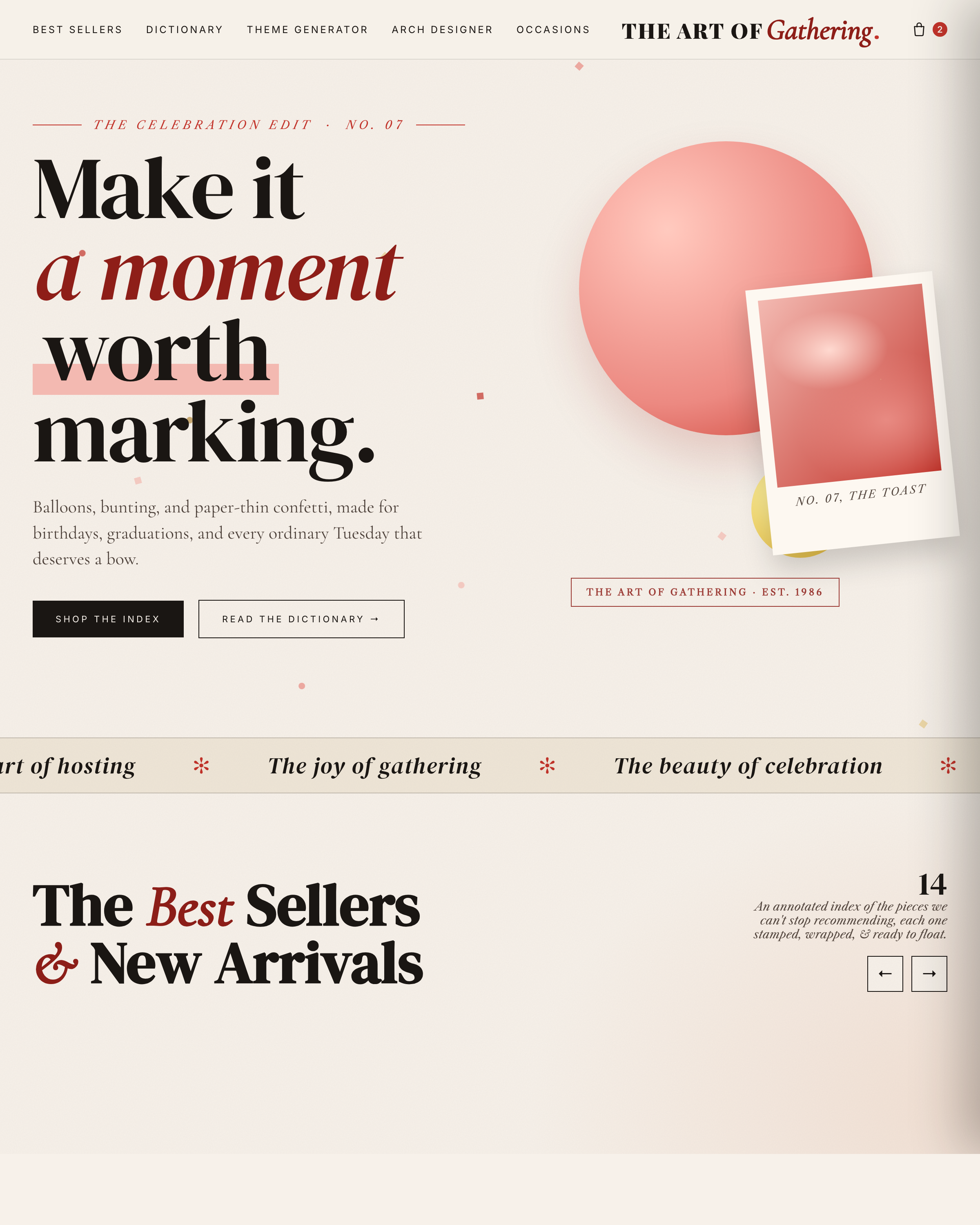 The Art of Gathering concept site